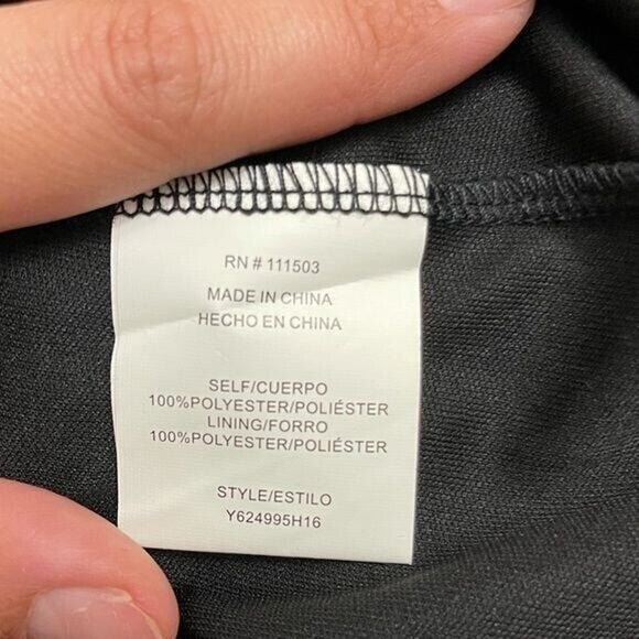 Floral Boho‎ Maxi Dress Womens Size 8 Black Pink Green Belted V Neck Long - Picture 8 of 8